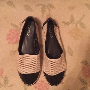 Aldo black and white slip on shoes